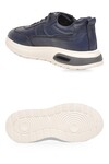 Kauçuk Tabanlı Bağcıklı Sneaker Lacivert Hakiki Deri Erkek Casual Ayakkabı HZ1774-0337 