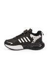 Cırt Bantlı Kalın Tabanlı Siyah-Beyaz Erkek Çocuk Yürüyüş ve Spor Ayakkabı Sneaker 748 Cilt