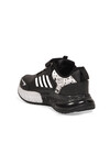 Cırt Bantlı Kalın Tabanlı Siyah-Beyaz Erkek Çocuk Yürüyüş ve Spor Ayakkabı Sneaker 748 Cilt