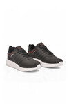 Siyah-Beyaz Bağcıklı Hafif Esnek Rahat Erkek Yürüyüş ve Spor Ayakkabı Sneaker Wood 4040