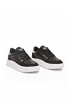 Siyah-Beyaz Bağcıklı Kalın Tabanlı Unisex Yürüyüş ve Spor Ayakkabı Sneaker Code 412