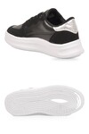 Siyah-Beyaz Bağcıklı Kalın Tabanlı Unisex Yürüyüş ve Spor Ayakkabı Sneaker Code 412