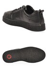 Siyah Cilt Hakiki Deri Bağcıklı Ortopedik Tabanlı Erkek Casual Sneaker Ayakkabı 632909