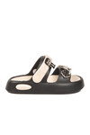 Siyah-Ekru Hafif Esnek Eva Taban Unisex Çocuk Terlik 4505 F-P