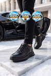 Siyah Hakiki Deri Bağcıklı Erkek Casual Sneaker Ayakkabı 152-24176