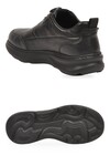Kauçuk Tabanlı Akıllı Bağcıklı Hakiki Deri Siyah Erkek Casual Sneaker Ayakkabı 26K541-1