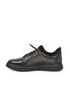 Kauçuk Tabanlı Bağcıklı Sneaker Siyah Hakiki Deri Erkek Casual Ayakkabı 5K0795-2297