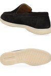 Siyah Hakiki Deri Şık Rahat Espadril Erkek Casual Ayakkabı Loafer 6K020-217