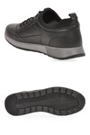 Siyah Hakiki Deri Lastik Bağcıklı Erkek Casual Sneaker Ayakkabı 42158