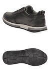 Siyah Hakiki Deri Bağcıklı Erkek Casual Sneaker Ayakkabı 42172