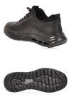 Kauçuk Tabanlı Bağcıklı Sneaker Siyah Hakiki Deri Erkek Casual Ayakkabı HZ2821-2522