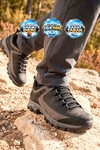 Siyah Hakiki Deri Kaymaz Tabanlı Bağcıklı Erkek Outdoor Trekking Ayakkabı 2546