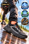 Siyah Su Geçirmez Kaymaz Tabanlı Bağcıklı Erkek Outdoor Trekking Ayakkabı 92569A