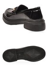 Tokalı Şık Rahat Hafif Kadın Siyah Rugan Klasik Casual Ayakkabı Loafer 1805 Z