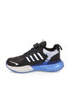 Cırt Bantlı Kalın Tabanlı Siyah-Saks Erkek Çocuk Yürüyüş ve Spor Ayakkabı Sneaker 748 Cilt