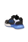 Cırt Bantlı Kalın Tabanlı Siyah-Saks Erkek Çocuk Yürüyüş ve Spor Ayakkabı Sneaker 748 Cilt