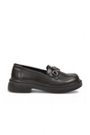 Tokalı Hafif Rahat Şık Siyah Kadın Klasik Casual Ayakkabı Loafer 1837 Z