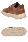 Taba Bağcıklı Hafif Esnek Tabanlı Erkek Casual Yürüyüş Ayakkabı Sneaker 128 Cilt