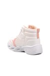 حذاء طويل أبيض وردي بشريط فيلكرو مضيء للبنات 1545 P