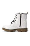 White Lace-Up Zippered Girls Boots 705 F