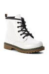 White Lace-Up Zippered Girls Boots 705 F