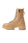 Nude Lace-Up Zippered Womens Boots K9085 Z