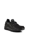 Black Nubuck Genuine Leather Mens Casual Shoes 23410 M