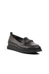 Black Genuine Leather Womens Casual Shoes 44280 Z