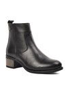 Black Genuine Leather Anatomical Womens Boots 8691 Z