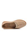 Beige Genuine Leather Anatomic Womens Casual Shoes 9042 Z