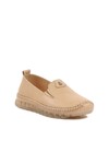 Beige Genuine Leather Anatomic Womens Casual Shoes 24Y9059 Z