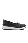 Black Genuine Leather Anatomic Womens Casual Shoes 9091-1 Z