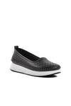 Black Genuine Leather Anatomic Womens Casual Shoes 9091-1 Z