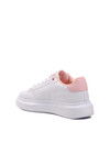 White Powder Lace-Up Womens Sneakers Nadia G