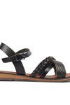 Black Womens Flat Sandals R10015 Z