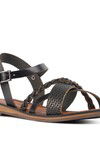Black Womens Flat Sandals R10015 Z