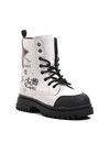 White Polyurethane Girls Boots 1566 F