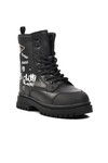 Black Polyurethane Girls Boots 1566 F