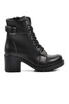 Black Polyurethane Womens Boots 195-01 Z