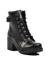 Black Polyurethane Womens Boots 195-01 Z