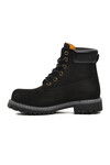 Black Nubuck Water Repellent Genuine Leather Unisex Boots 240602 G