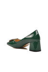Green-Patent Leather Womens High Heel Shoes 312053 Z