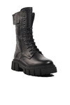 Black Zippered Lace-Up Womens Boots 36871-1 Z