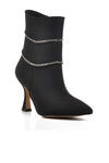 Black Satin Womens Boots 543109 Z