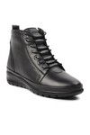 Black Genuine Leather Anatomical Womens Boots 7685 Z