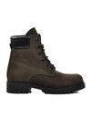 Khaki Fleece Genuine Leather Unisex Boots 90001-9