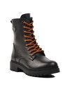 Black Lace-Up Zippered Womens Boots 90006-1 Z
