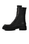 Black Lace-Up Zippered Womens Boots 22936 Z