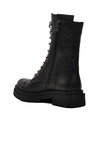 Black Lace-Up Zippered Womens Boots 22936 Z