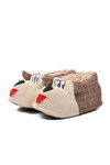 Coffee-Beige Womens Slippers with Dog Slippers G
